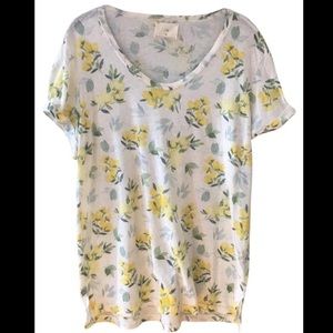 Anthropologie t.la yellow floral t-shirt